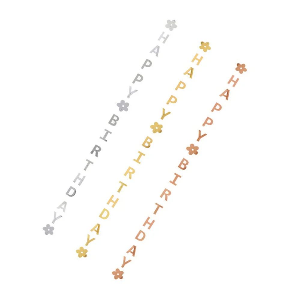 

3pcs Birthday Banner Birthday Sign Baby Shower Birthday Party String Flag Decor