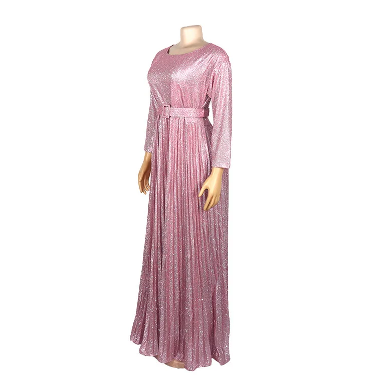 Robe De Soiree, вечернее платье с блестками, Волшебная нить, горячее тиснение, о-образный вырез, плиссированные вечерние платья, торжественное платье для женщин, элегантное