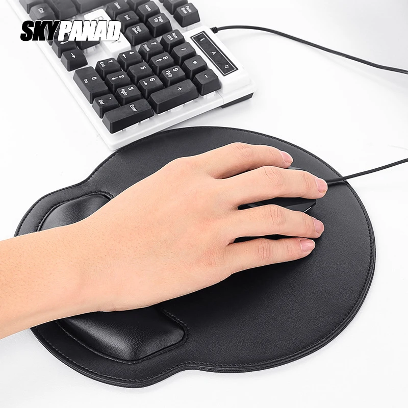 

Wrist Mouse Pad 252x229x4mm Soft PU Leather Microfiber Smooth Mousepad Waterproof Mouse Mat For Desktop Laptop