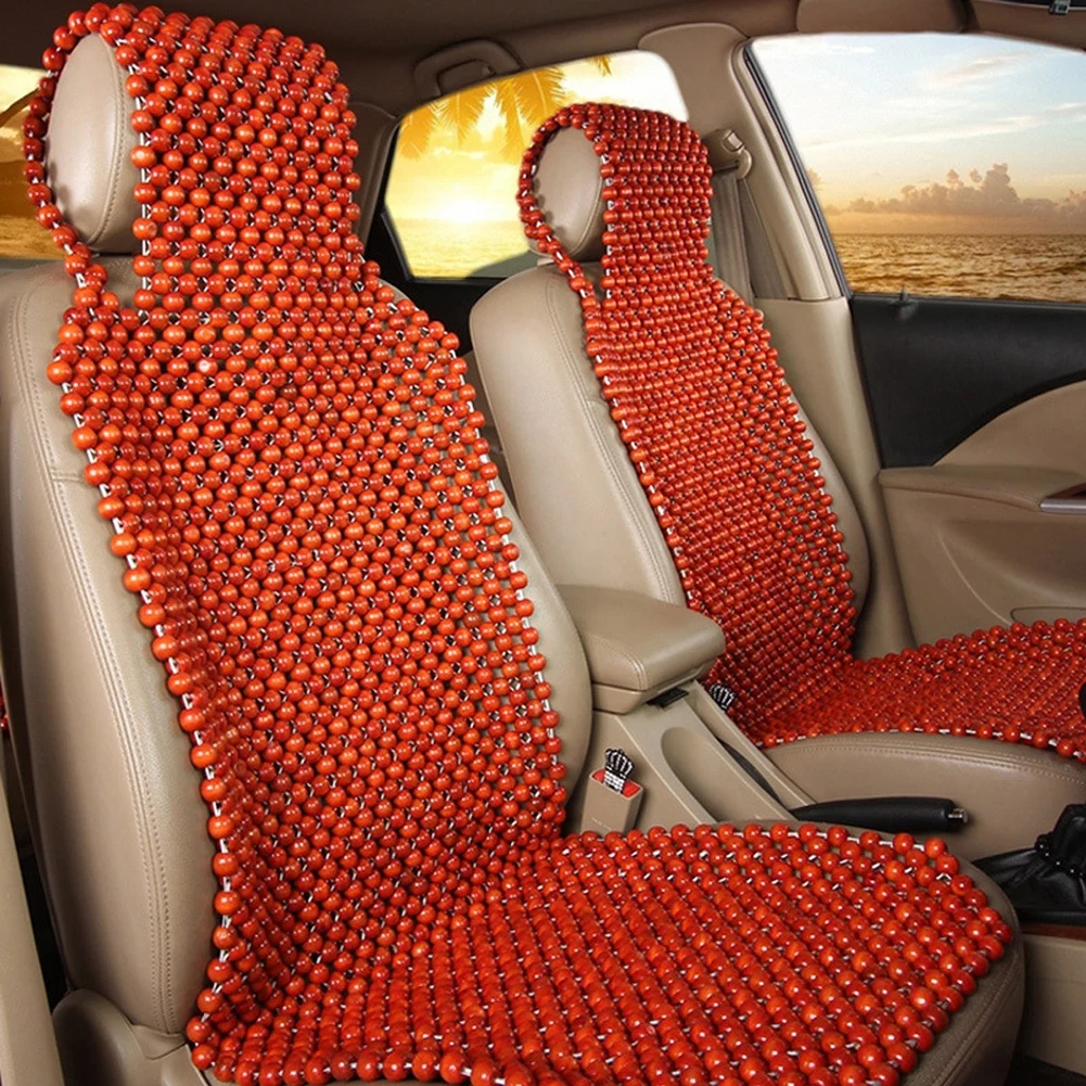

Wooden Beads Car Seat Cushion Cover Massage Breathable Cool Summer Cooling Auto Car Seat Cushion Protector Universal 45x130CM