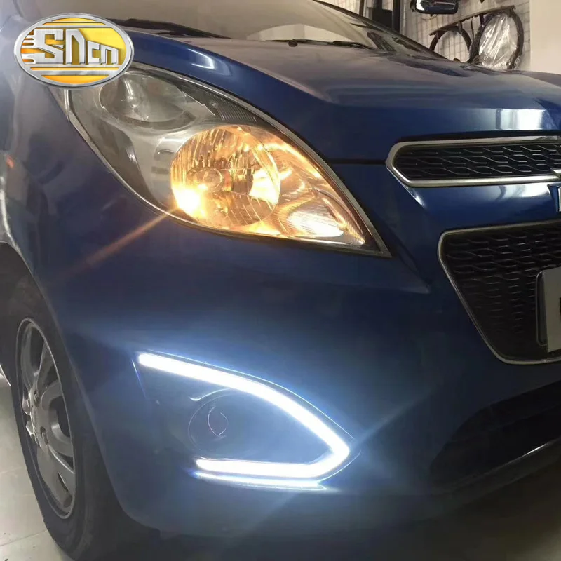 

Led Daytime Running lights for Chevrolet Spark 2013~2015 LED DRL fog lamp cover with Yellow Turn Signal Lamp