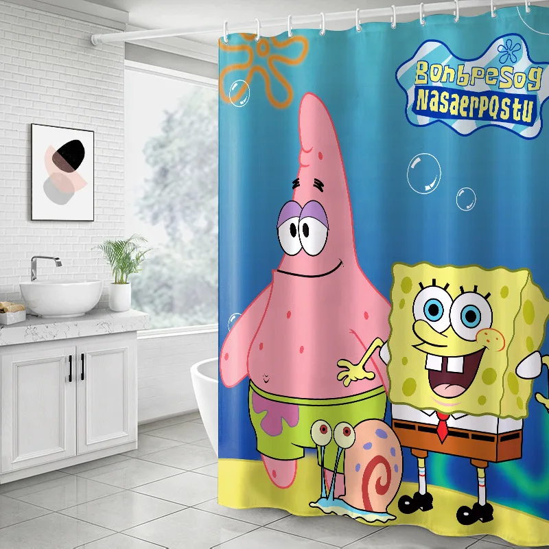 

шторы на кухню занавеска для душа штора в ванную комнату Водонепроницаемая занавеска для душа и унитаза с мультяшными анимациями