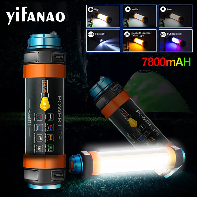 7800 мАч светодиодный походный светильник Москитная палатка лампа USB