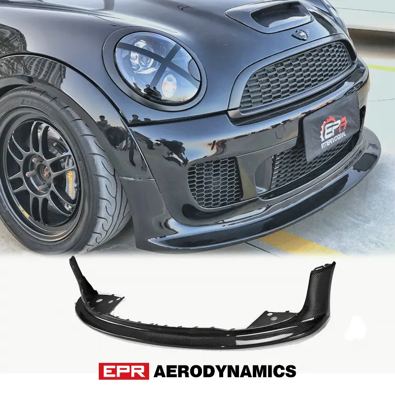 Для Mini Cooper R56 JCW Mon стиль углеродное волокно передняя губа (лицевая обшивка)