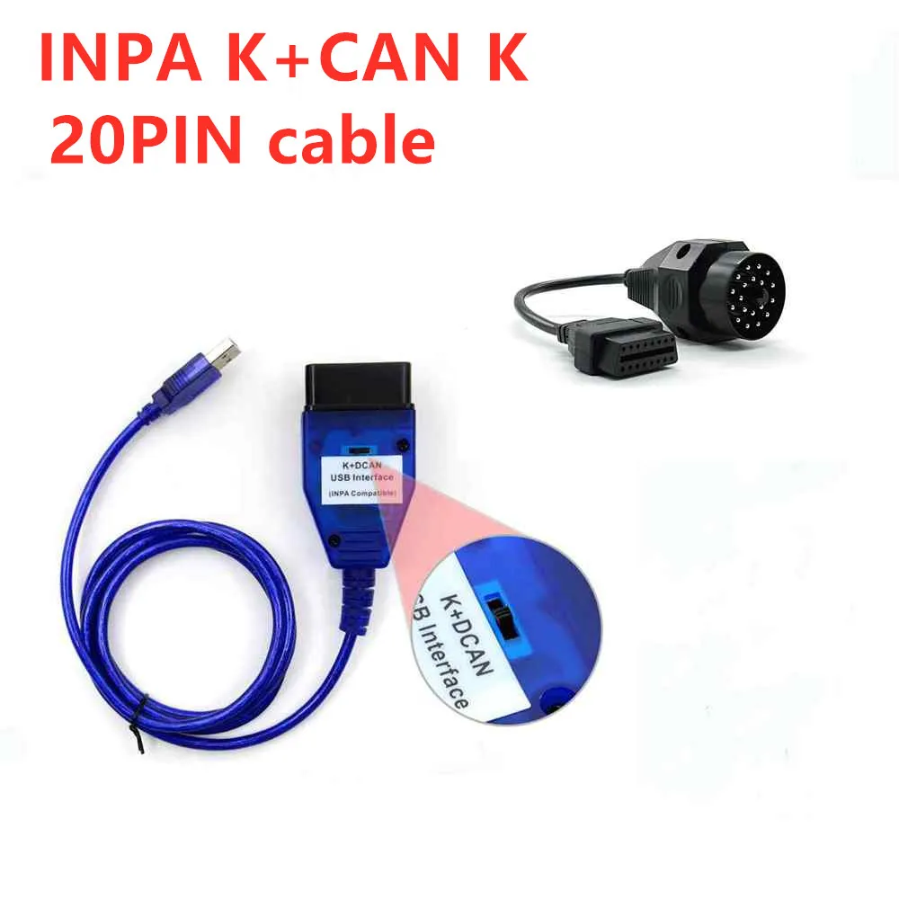 INPA K + DCAN FTDI FT232RL чиповый переключатель для BMW OBD2 кабель сканера OBD автомобильный