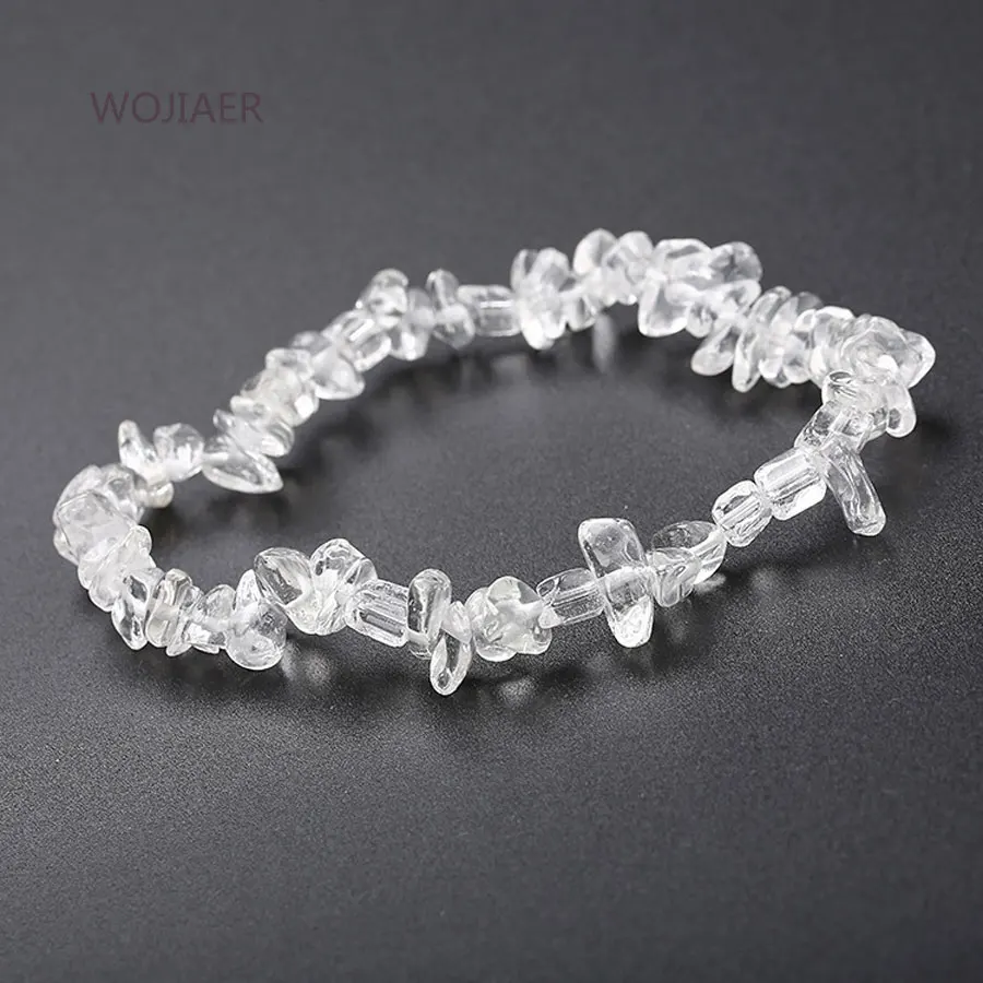 

WOJIAER Wholesale Reiki Natural Stone 7 Chakra Bracelets Healing Crystal Bracelet Chipped Gravel Beads Gifts for Women ZBM068