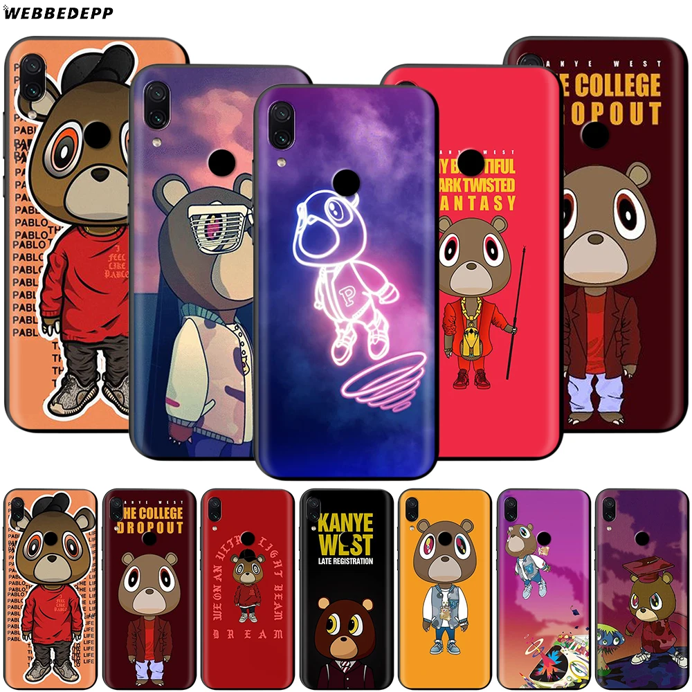 Чехол Kanye с медведем для Xiaomi Redmi Note 8 MI 3 6 9 A1 A2 A3 8A 6X 9T CC9 Lite SE Pro Max F1 10|Бамперы| |