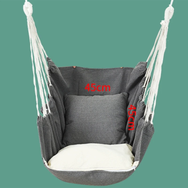 

New Hammock Chair Hanging Rope Chair Swing Chair Seat with 2 Pillows for Garden Indoor Outdoor Fashionable Hammock Swings