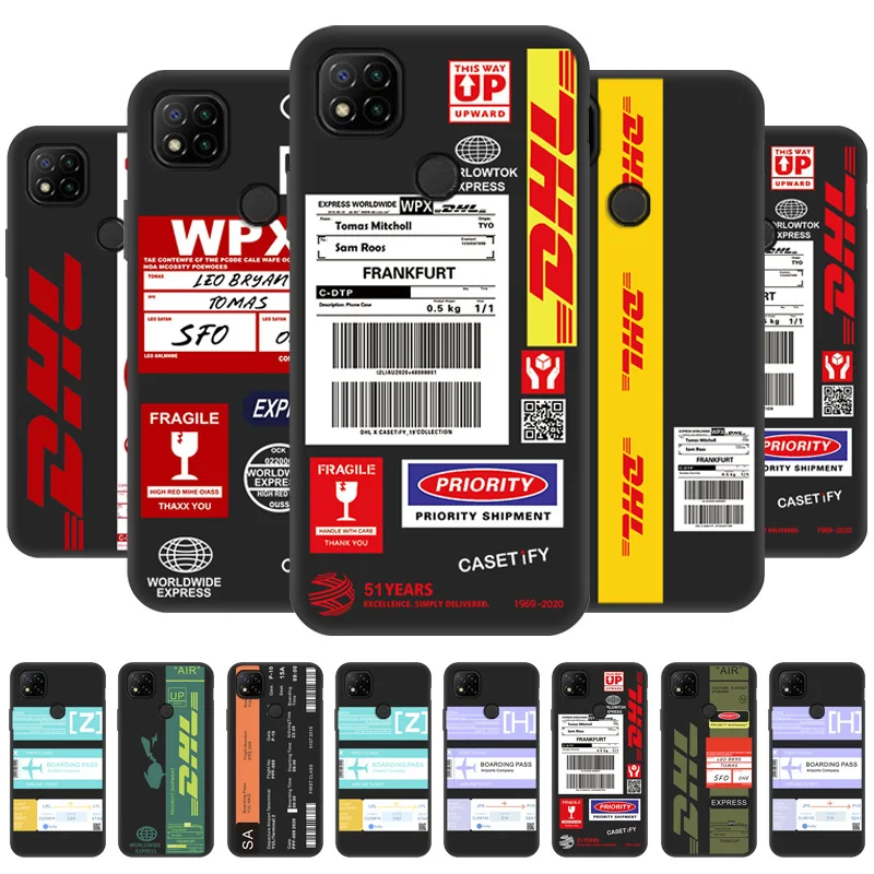 

DHL Label Case For Xiaomi Redmi 9T 9 9A 10 9C 8 8A 7 7A 6 6A 5 5A 4X 10X Case Silicone Redmi 5 Plus K20 K30 K40 Pro Ultra Funda