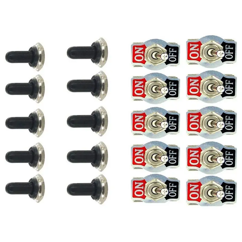 Сверхмощный клавишный тумблер 10A 125V SPST 2 Pin переключатель вкл/выкл металлическая