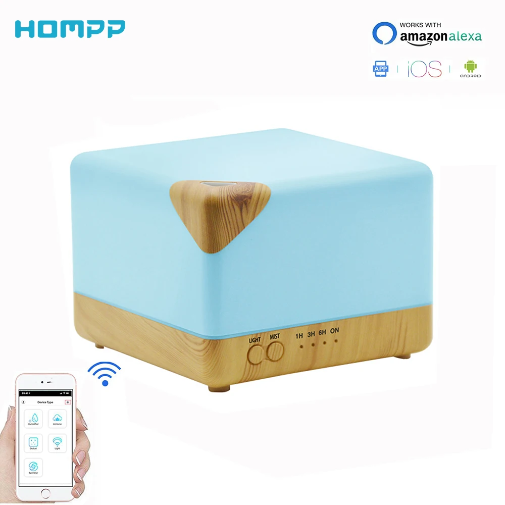WIFI APP Smart Essential Oil Diffuser,Premium 3In1 Ultrasonic Aromatherapy Oil Vaporizer Humidifier,Timer and Auto-Off 700ml