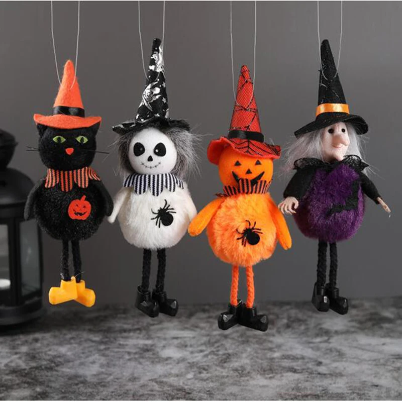 

Halloween Doll Bar Decor Pumpkin Ghost Black Cat Pendant Scary Halloween Ornaments Happy Halloween Party Home Decor Gifts