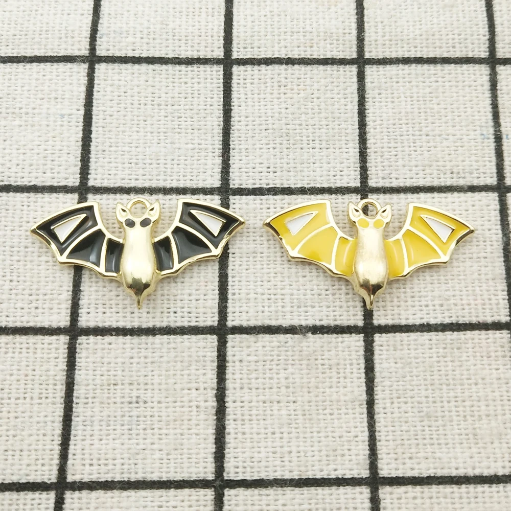 

10pcs enamel bat charm jewelry accessories earring pendant bracelet necklace charms zinc alloy diy finding 16x29mm