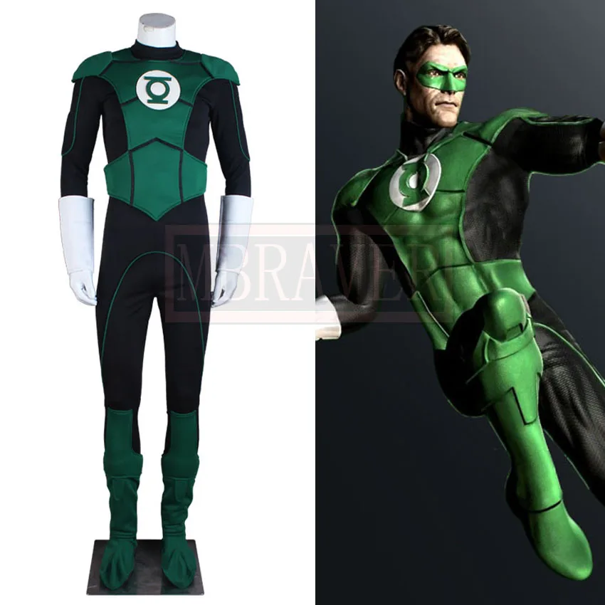 Superhero Green Lantern G.L Uniform Cosplay Costume Halloween Party Outfit Custom Made Any Size