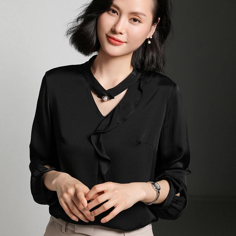 Элегантные женские блузки 2020 Весенняя шелковая блузка винтажные Модные рубашки