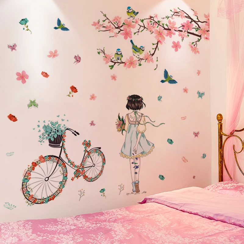 

Dormitory decoration net red girl heart room layout wall sticker self adhesive background wall decoration sticker bedroom warm