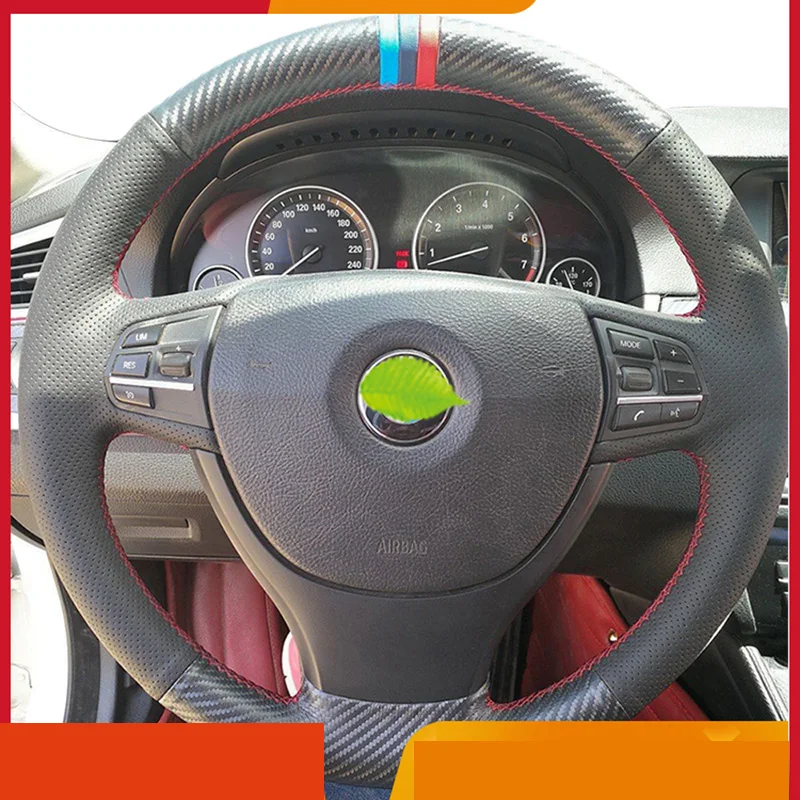 

For BMW 7 Series 730li 740li 750li 760 Alcantara advanced Leather hand-sewn steering wheel cover 2009-2014 Car Accessories