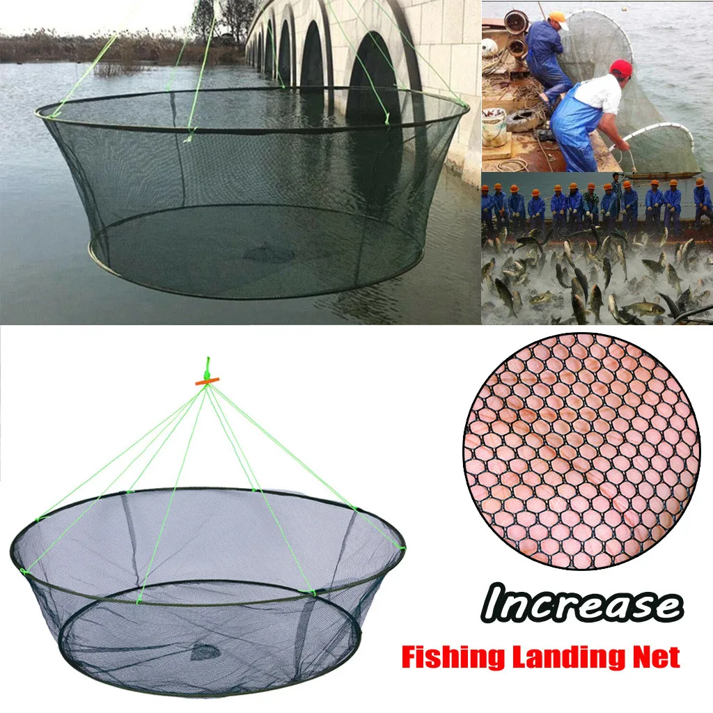 Large Foldable Drop Net Fishing Landing Prawn Bait Crab Shrimp Portable collapsible fishing nets |