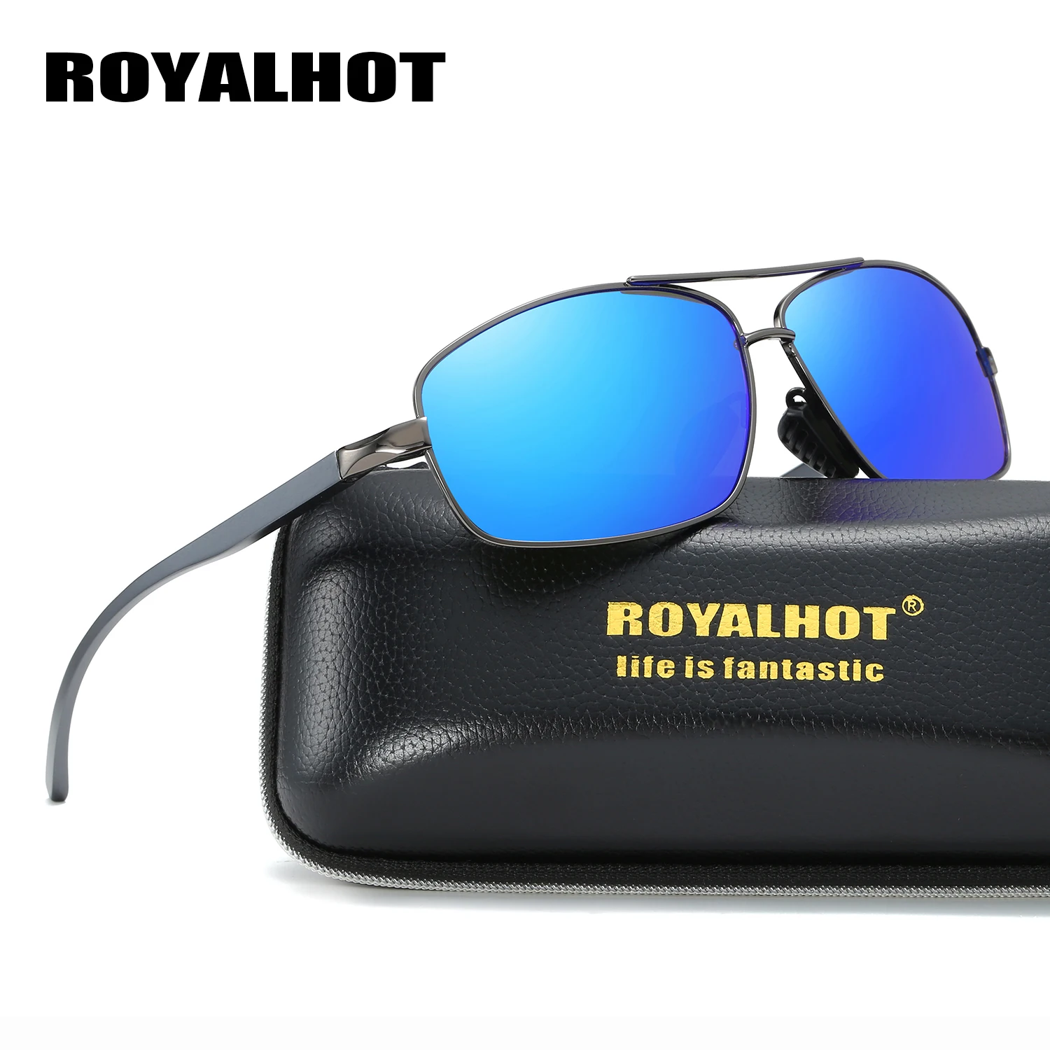 RoyalHot поляризационные солнцезащитные очки для мужчин и женщин Прямоугольная
