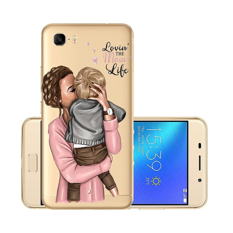 Чехол для Asus Zenfone Pegasus 3 S Max ZC521TL прозрачный мягкий чехол с рисунком супер мамы и