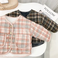girls korean loose single breasted round neck jacket girls jackets kids jackets for girls baby girl winter clothes girls coats