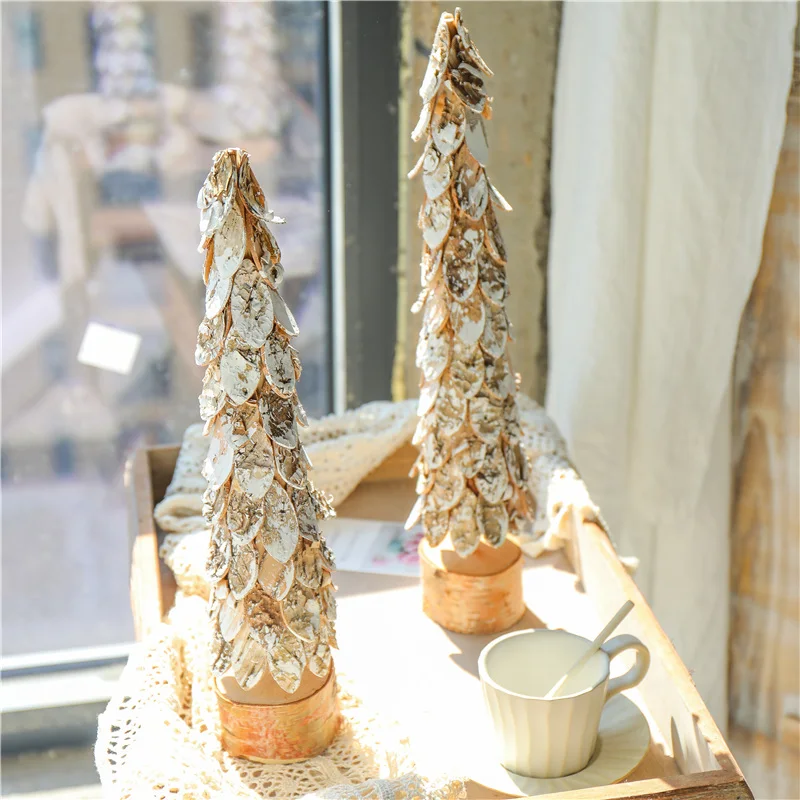 

Wooden Christmas tree Christmas decoration ornaments scene layout kindergarten classroom layout handmade materials