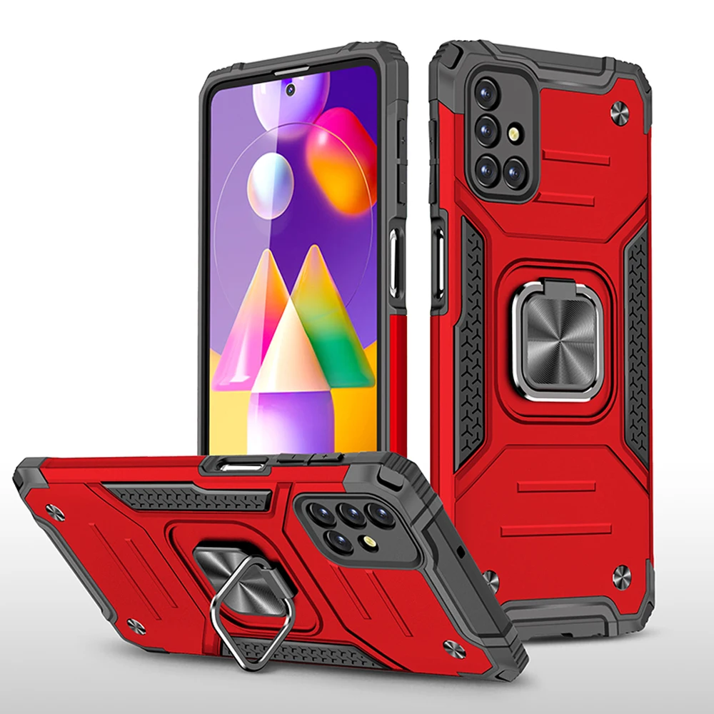 

Ring Stand Shockproof TPU Silicone Bumper PC Cover Fundas For Samsung Galaxy M31s M51 M515F S10 Lite S10lite N770F Case Shell