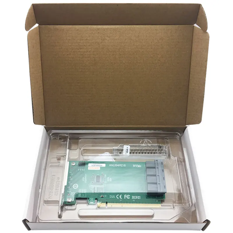 anu04pe16 pcie x4sup порт nvme ssd 4 порта sff8643 до sff8639 nvme конт