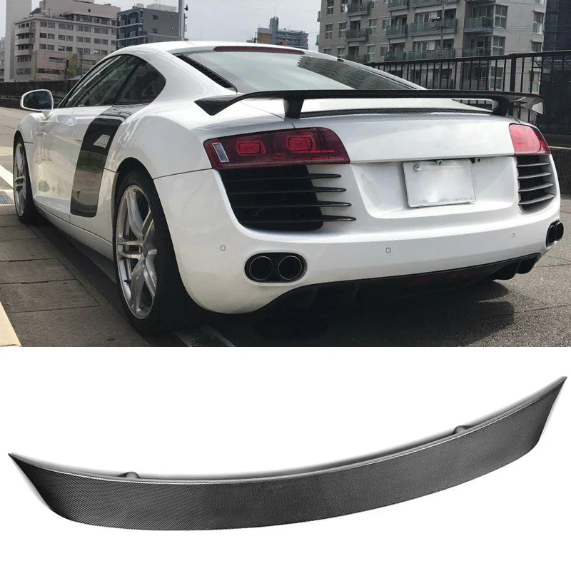 Углеродное волокно авто задний багажник спойлер крыло для Audi R8 V8 V10 2008 2015 на
