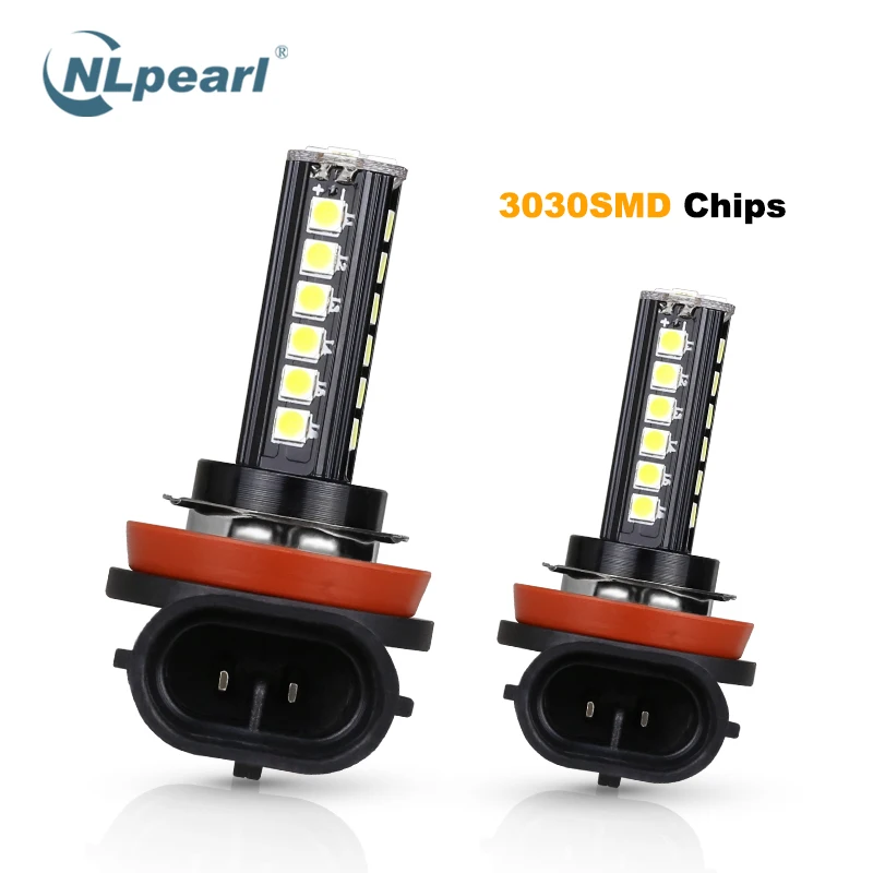 NLpearl 2x Автомобильная противотуманная фара H11 Светодиодная лампа желтый H9 H8 Led 9005 HB3 9006 HB4 H4 H7 Led H1 H3 H27 880 881 светодиодные противотуманные лампочки 3000K