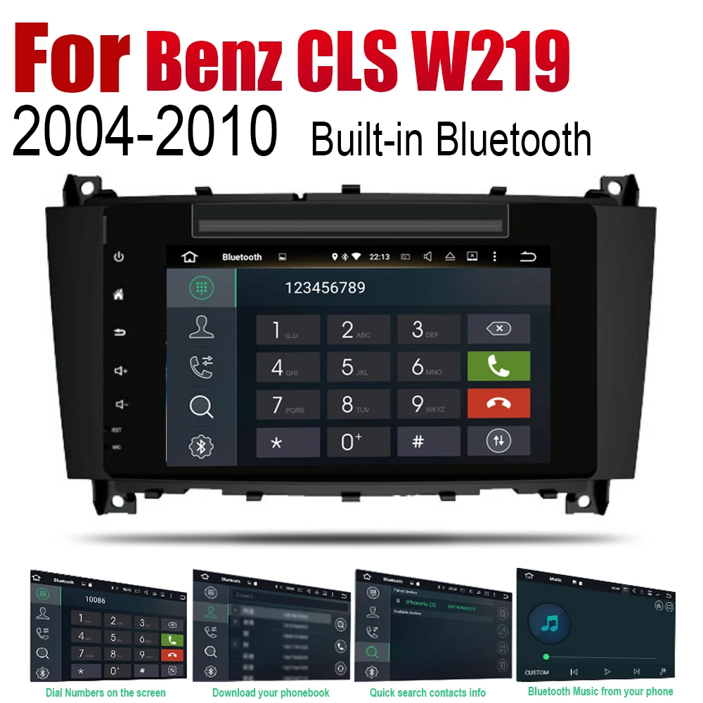 Автомагнитола 2 Din на Android DVD для Mercedes Benz CLS Class W219 2004 ~ 2010 NTG автомобильный