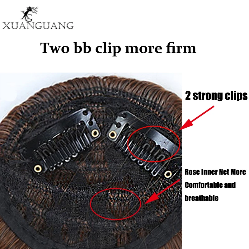 

XUANGUANG Bangs wig both sides are split into long bangs hair patch invisible pad hair patch wigs long straight hair patch