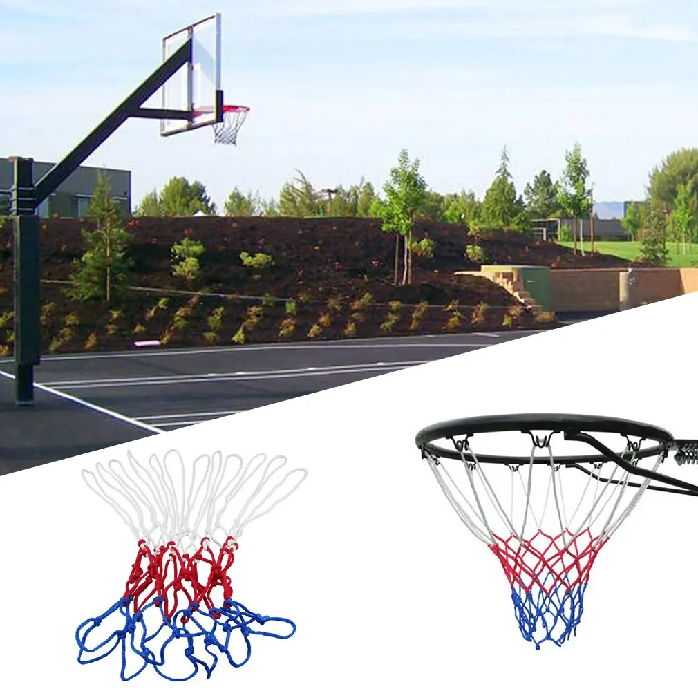 

1PC Basketball ring Goal Rim Mesh Net Backboard Rim Ball Pum Sports Standard Nylon Thread Thick 5mm Red White Blue
