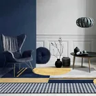 Модный современный золотой темно-синий мраморный геометрический сшивание гостиной прикроватный коврик для спальни коврик на заказ