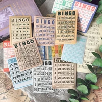 15pcs bingo card vintage stickers junk journal ephemera retro brand handmade deco album aesthetic sticker scrapbooking material