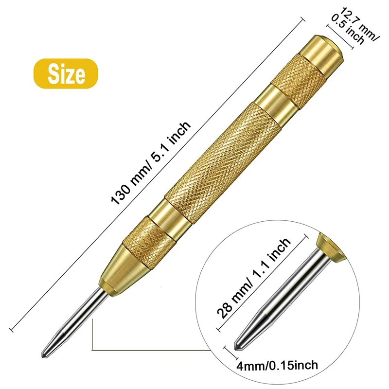 

8-Piece Step Drill Bit Set, 3 Metric and Inch Hexagon Shank HSS Step Drill Bits Each, and 2 Loading Center Punches