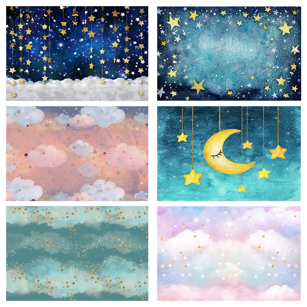 Золотой мерцающих звездочек для новорожденных портретный фон фотографий с