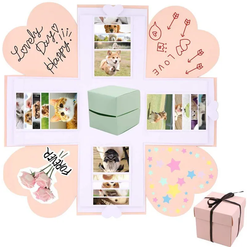 Новый DIY сюрприз любовь взрыв коробка юбилей скрапбук подарок альбом День