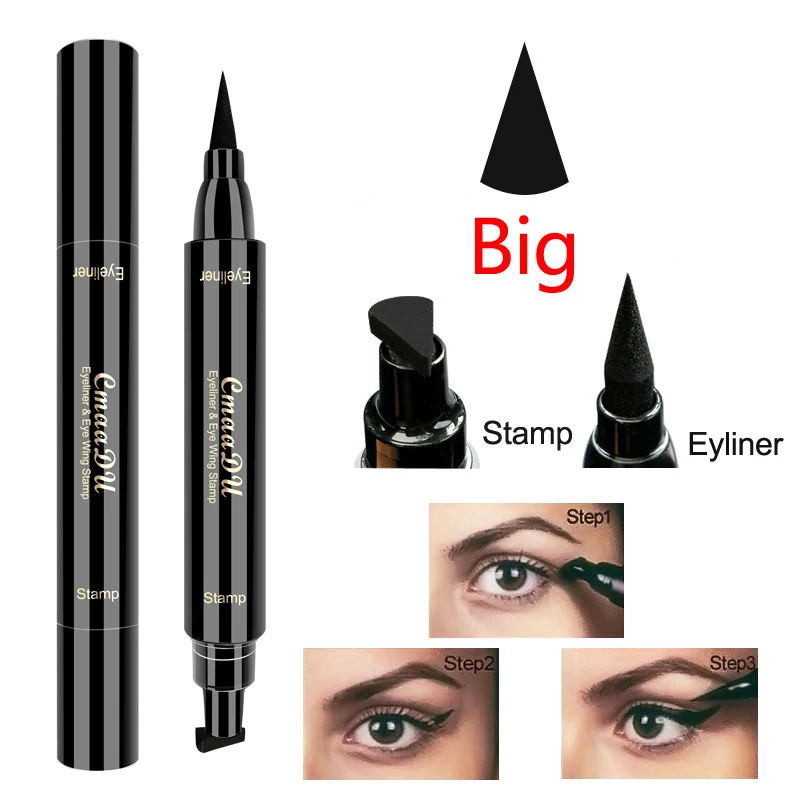 2 в 1 штамп для глаз подводки жидкая подводка карандаш макияжа ручка Водостойкий -