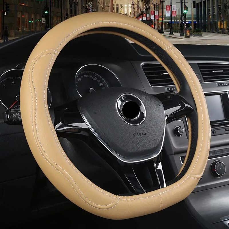 

Car Steering Wheel Cover D Shape Leather For Toyota camry 40 50 celica chr c-hr corolla 150 2005 2008 2009 2011 2012 2017 2018