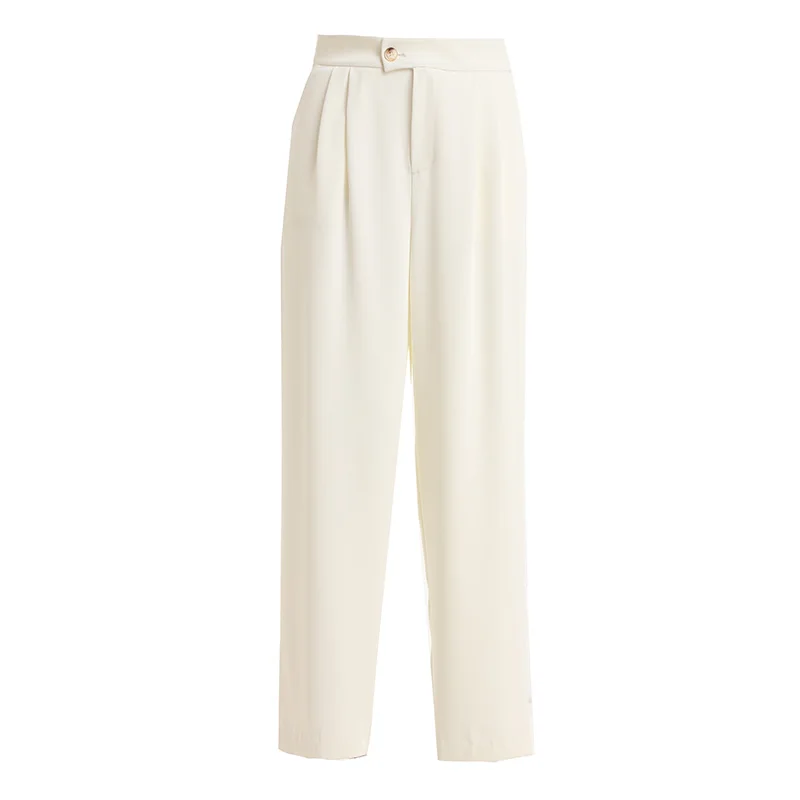 

Gowani casual pleated pants high waist straight trousers