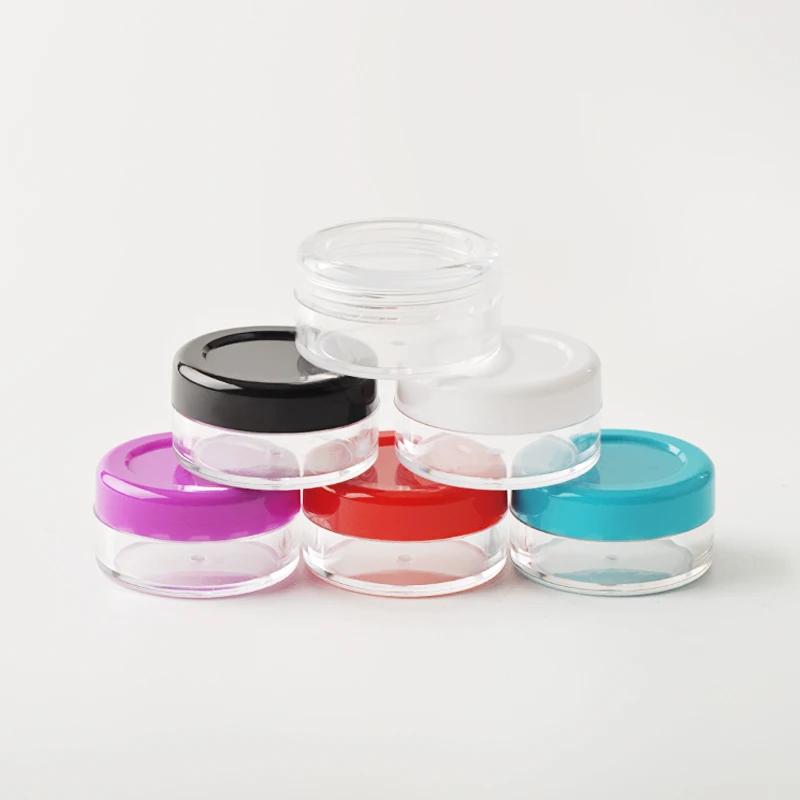 

10g PS Cream Box 6 Color Concave Cover Small Round Box Cosmetics Refill Bottle Face Cream Glitter Sample Bottle 50PCS/LOT