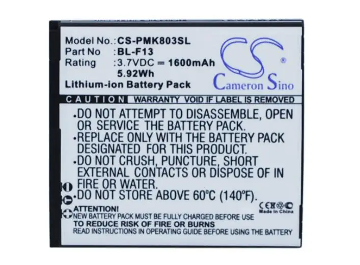

cameron sino 1600mah battery for PHICOMM i803 BL-F13 Mobile, SmartPhone Battery