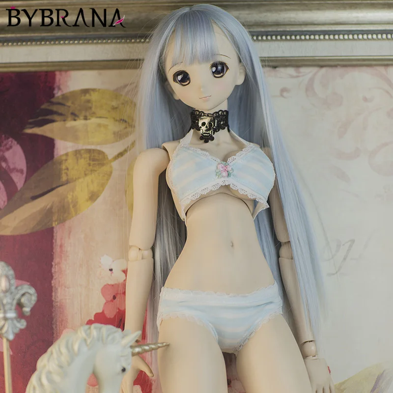 Bybrana Bjd/Sd/Ddl/Ddm/Mdd/Dddy 3 точки 4 Точки Нижнее белье синие и белые полосатые купальные