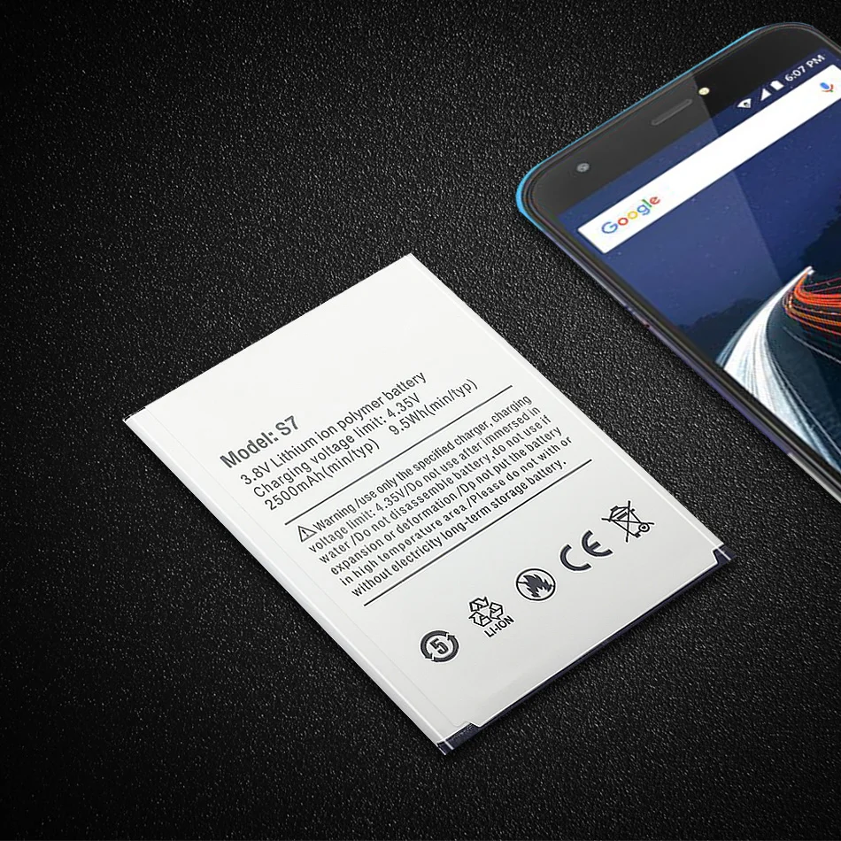 Для Ulefone S7 запасная батарея для мобильного телефона 2500 мА/ч литий ионный