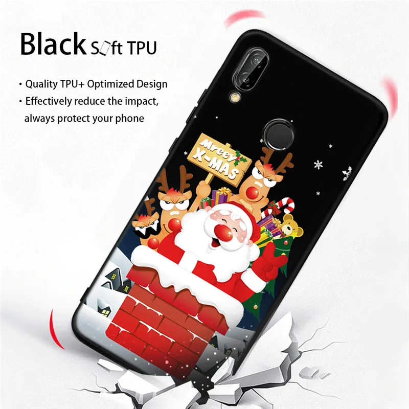 Lovely Cartoon ChristmasSilicone Phone Case For Huawei Mate10 20 Lite Pro P8 P9 P10 P20 P30 P Smart 2019 | Мобильные телефоны и