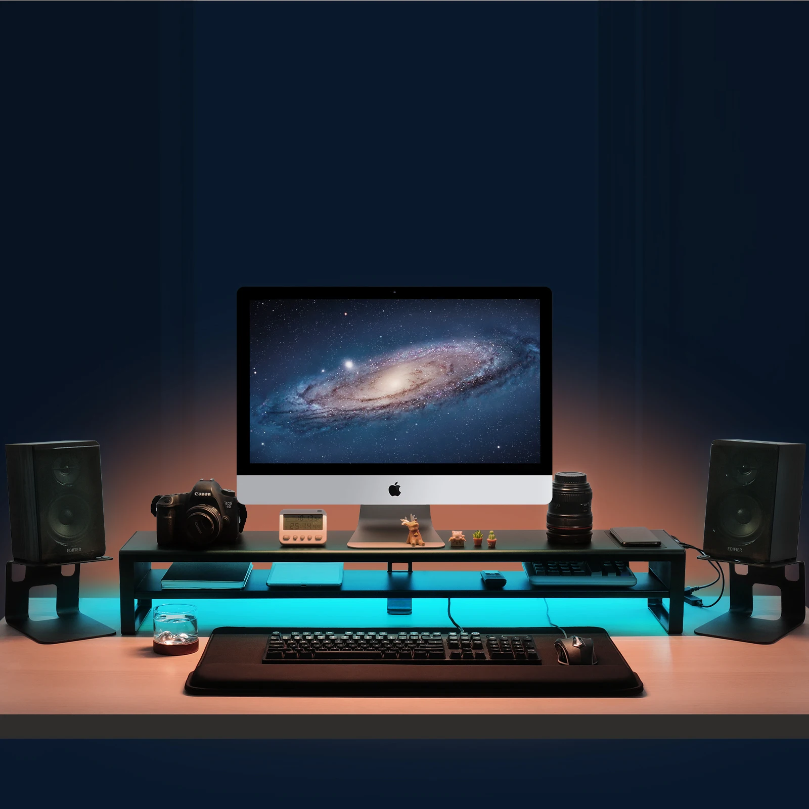 2 Tiers Dual Monitor Stand Aluminum Riser with Wireless Charging and 4 USB 3.0 Hub Ports for Computer TV Space Saving | Компьютеры и