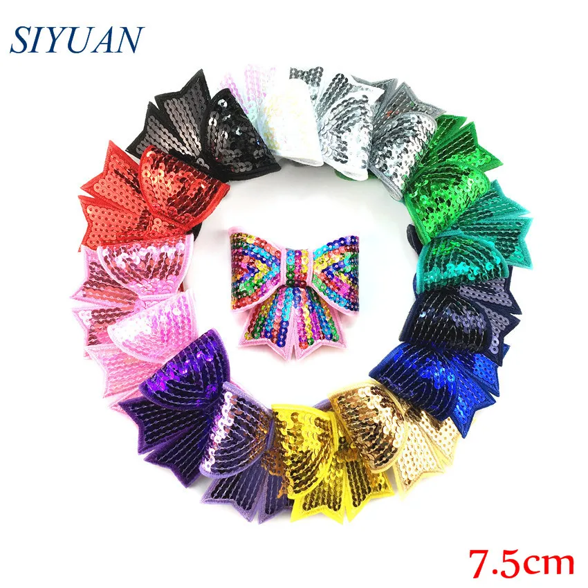 Бутик сделай сам 5 шт./лот 7 см бант для волос с вышитыми блестками и ласточкиным