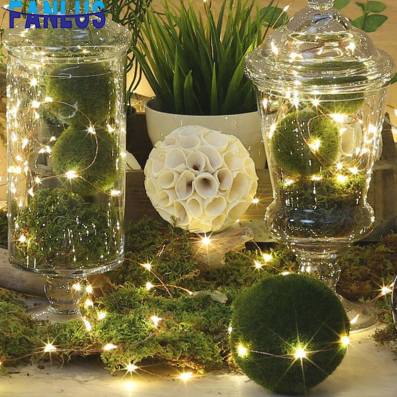 

1/2M Battery Powered LED 2021 New Year Family Christmas Decorations Xmas Ornaments Garland Fairy Light String Christmas Tree Dec