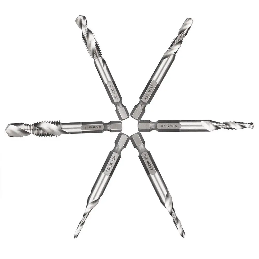 1/4 шестиугольная Handlel 6 шт. M3-M10 1/4in Горячая композитный коснитесь нитки спираль